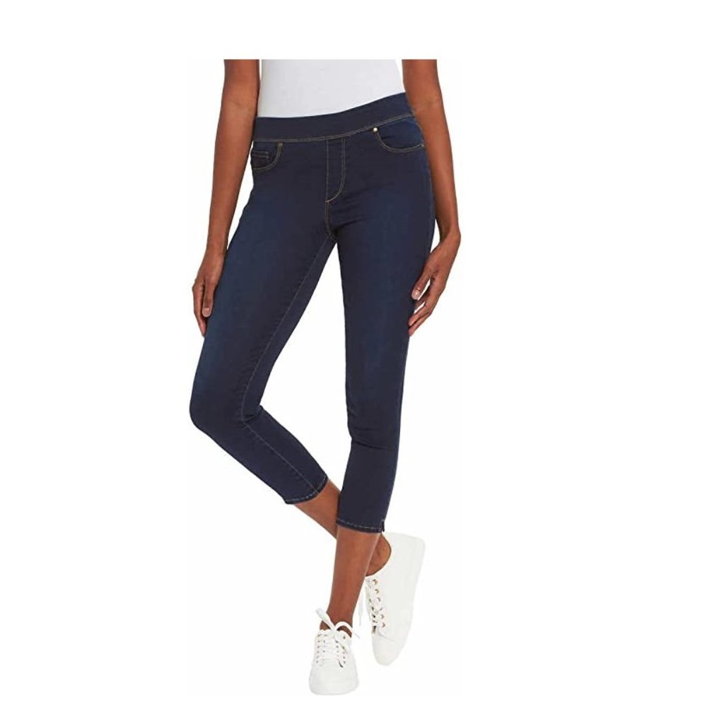 NWT Gloria Vanderbilt Ladies Mid-Rise Pull on Crop Pants Madison Size 8 2B083